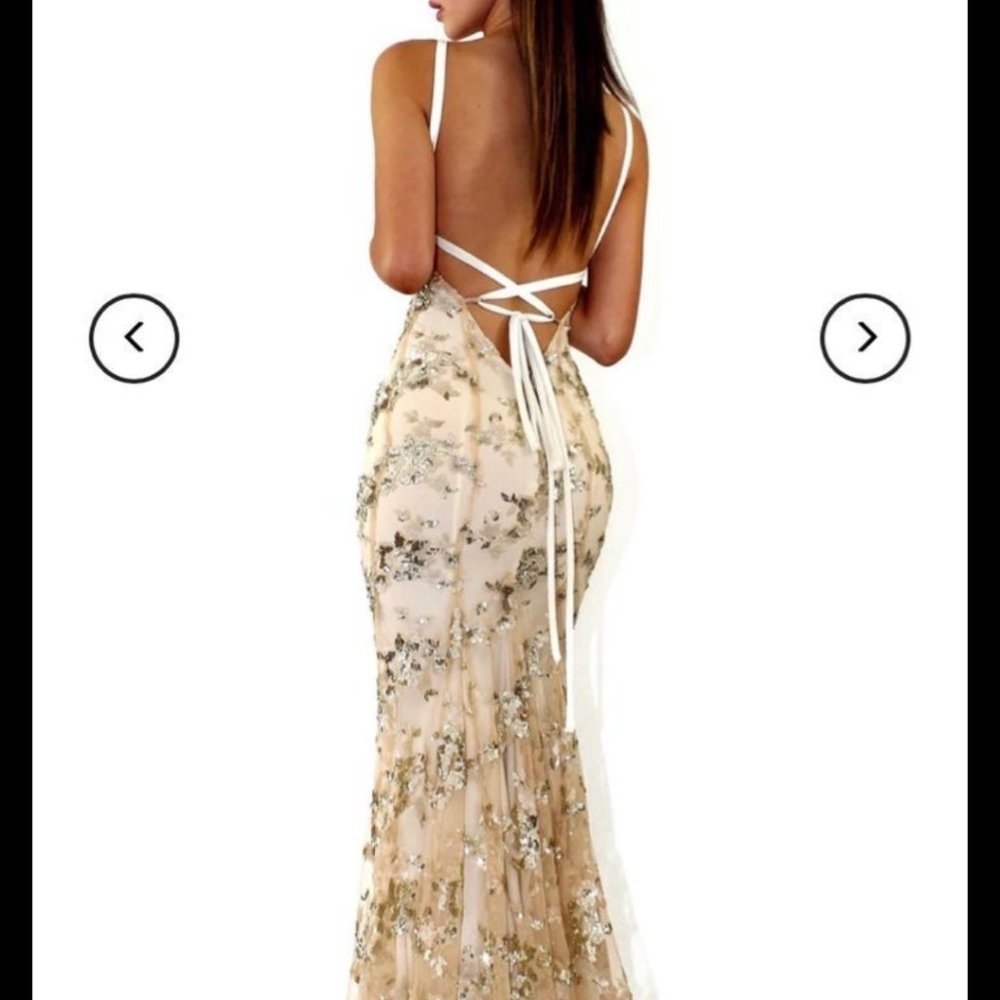 Champagne prom dress